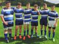 Jordan Strand (4th from left) and Kenny Rowland (6th from left) selected of for the Lancashire U17 Tri County Championship squad
