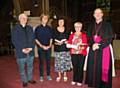 Bible Marathon at St Andrew's, Dearnley with Rev Michael Howarth, curate; Rev Canon Sharon Jones, priest in charge; Janice Halstead, Ada Pratt and Bishop Mark