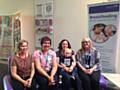 L-R Shirley Waller, Health Interventions Manager at Link4Life, Val Rimmer, Infant Feeding Co-ordinator for Rochdale at Pennine Care, Sarah Manning, Peer Support Volunteer with daughter Rosa (20 months) and Danielle Jackson, Middleton Health Visitor with Pennine Care