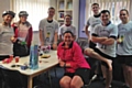 The team of Nationwide staff cycling for Springhill Hospice