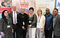 Guests and speakers at the conference in Rochdale. (Left to right): Shabnam Sadar, Public Health Manager, Inspector Andy Riley, GMP, Chris Hill, GMP, Councillor Janet Emsley, Penny Strickett, Rochdale and District Mind, Herbert McKenzie, Rochdale District Mind, Ajit Rughoo from Healthy Minds.