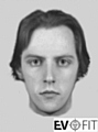 Offender described as being white, in his early 20's, of slim build, had long mousey coloured brown hair that was just below his ears, brown or hazel eyes and wore a dark coloured coat