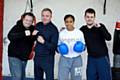 Jobseekers Andrew Whittaker and Simon Cottam with Natasha Jonas and Ingeus’s Social Engagement Manager Richie Ellison (second from left).