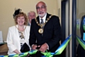 Mayor of Rochdale, Surinder Biant, and Mayoress Cecile Biant officially opening the new Shopmobility premises