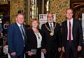 Mark Foxley of Town Centre Management, Mayoress Cecile Biant, Mayor Surinder Biant and Mark Widdup, Director of Economy and Environment at Rochdale Borough Council