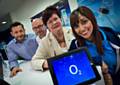 Managing Director, Jonathan Beckett; Head of Sales, John Cleary, Councillor Janet Emsley and Ambia Begum, Sales Professional at 02 Rochdale