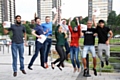 Many young people may be thinking of taking a summer job before they start university. Pictured: Rochdale Sixth Form College students after collecting their results in 2015