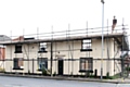 Scaffolding at the former Weavers Arms