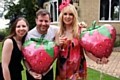 Katie Hoather, Andrew Nutter and Karen Johnson at the GEM Appeal Strawberry Sparkle lunch