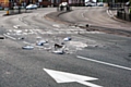 Debris on Edinburgh Way following accident