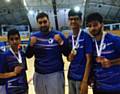 Muntazir Mehdi, Rehan Iqbal and Huseyn Mikayilov from Matthew Moss High School at the National Taekwondo Tournament 