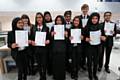 Falinge Park High School students who received their Arts Award certificates