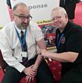 Professor Matt Makin, Medical Director; Allan Cordwell, Flu Fighter Link Nurse