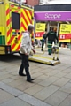 Ambulance outside the Scope charity shop where a woman had a seizure