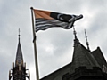 The Kashmiri flag flying high at Rochdale Town Hall