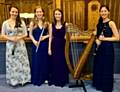 The Vista Wind Trio: Jennifer Dyson (Flute), Beatrice Hubble (Oboe) and Caroline Waddington (Clarinet) with Harpist Elinor Nicholson 