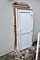 The thieves broke in by removing the back door and its frame