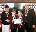 Jack Halissey and Declen Gregory from Siddal Moor Sports College met with the the Mayoress, Elaine Dutton and Mayor, Ray Dutton 