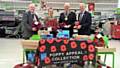 The Mayor of Rochdale, Ray Dutton and Wing Commander David Forbes DL RAFVR(T) Rtd in Asda with poppy appeal collectors