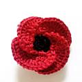 Hand crocheted poppy brooches 