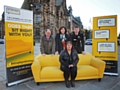 Andrea Fallon, Director of Public Health and Wellbeing at Rochdale Borough Council, Jim Battle, Deputy Police and Crime Commissioner for Greater Manchester, Chief Superintendent Chris Sykes with Sarah Cooke (seated)