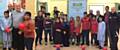 Link4Life staff, Councillors, Brett, Zaman and Zaheer, Sgt Ibbotson and young people at junior youth Club at Deeplish Community Centre