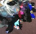 Some of the gloves donated to Tekoa House, Rochdale