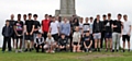 Middleton Technology School pupils at half way point, the War Memorial in Tandle Hill Park
