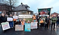 Picket line - junior doctors and supporters outside the Royal Oldham Hospital