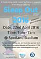 Petrus Sponsored sleep out on 22 April 