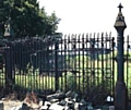 Birch Hill Hospital gates, which were originally the Dearnley Workhouse cast iron gates and posts