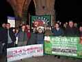 Protesters at Rochdale Town Hall