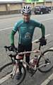 Andrew Duxbury, getting on his bike for Springhill Hospice