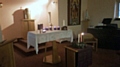 St Cuthbert's RC High School chapel looks beautiful in purple candle light and is open every day before school 