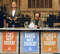 Green Party leader, Natalie Bennett with Revd Mark Coleman, Vicar of Rochdale, at the 'Stop Trident' public meeting 