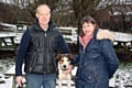 Cath Phillips with husband Peter and dog Alfie