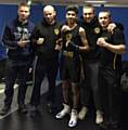 Danyal Mahmood (centre) with Jordan Saywood, John Finnerty, Tim Malkin and David Hodkinson
