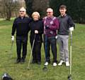 Barry Wilson, Ian Lowe, Bernadette Kilcommons and Elliot Morgan at the 18th Fairway
