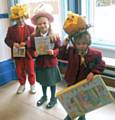 Beech House School Easter Bonnet Parade winners; Jack Morton, Camilla Zebedee-Howard, Lucy Cross