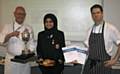 Faiza Qureshi, Young Master Chef, presented prizes by Judges Brian Yates and Sam Everett at Hopwood Hall College's Young Master Chef and Master Baker competition