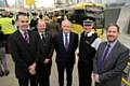 Stagecoach Operations Director, Matt Davies, First Manchester Director of Operations, Adrian Worsfold, TfGM Metrolink Director, Peter Cushing, Greater Manchester Police Assistant Chief Constable, John O’Hare and Metrolink RATP Dev Limited (MRDL) Managing Director, Chris Coleman at a TSU operation at Victoria Station