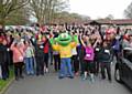 Springy the Frog setting off the Hospice to Hospice Walk 