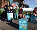 Kirsty MacLean leads the junior doctors on the picket line at the Royal Oldham Hospital