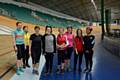 A group of cyclists take a break from a taster session at the Velodrome