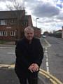 Local councillor Richard Farnell at dangerous road junction at Queen Victoria Street and Platting Lane