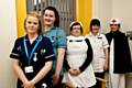 Louise Lewis, Jess Pollard, Phyll Atkinson (dressed as Florence Nightingale), Gillian Heath and Billie Barratt (dressed in 1940s nurse uniform)