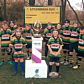 Littleborough RUFC minis with the U20s championship trophy