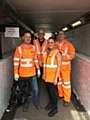 Andrew Griffin, Dan Coles, Sarah McArdle and Roy Greenhalgh at the Smithy Bridge underpass