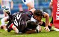 Joe Philbin scoring a try for Rochdale Hornets