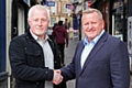 Howard Wilkinson, who set up Rochdale Flood Support, with Mark Foxley of Rochdale Town Centre Management